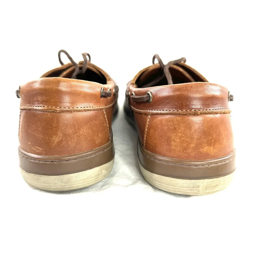 Allen Edmonds Eastport Men Size 11.5E Brown Leather Boat Shoe Loafer Lace Up